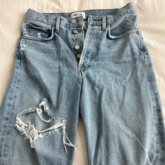AGOLDE '90s Crop Distressed Jeans - Picture 6 of 9